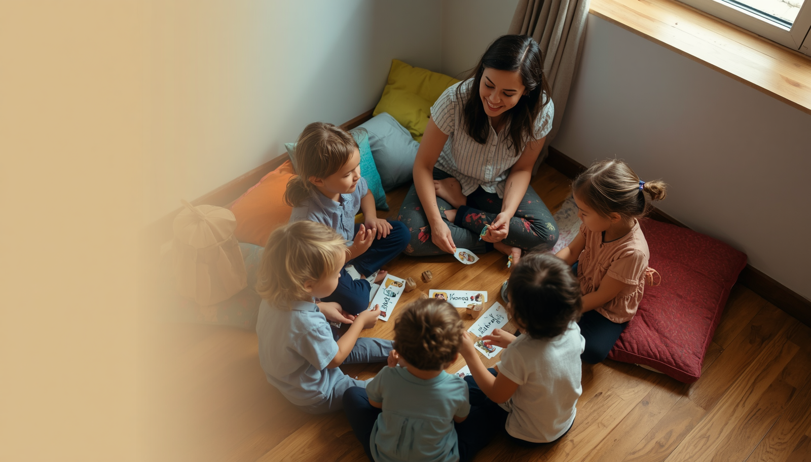 Crianças da Educação Infantil em sala de aula, em um ambiente de convivência e pertencimento